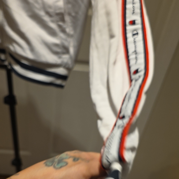 Champion White Track Jacket with Red and Navy Accents - Picture 5 of 7